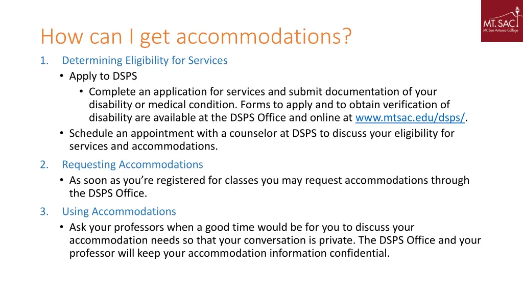 how can i get accommodations 1 determining