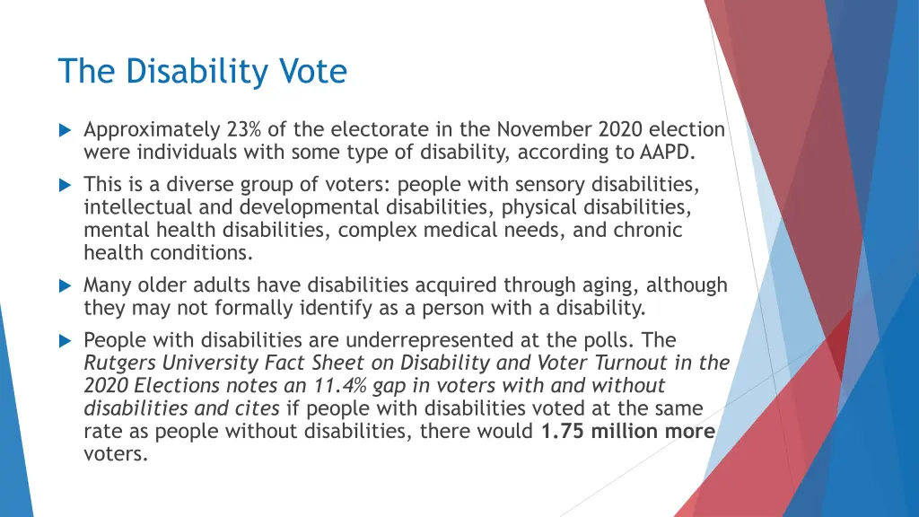the disability vote