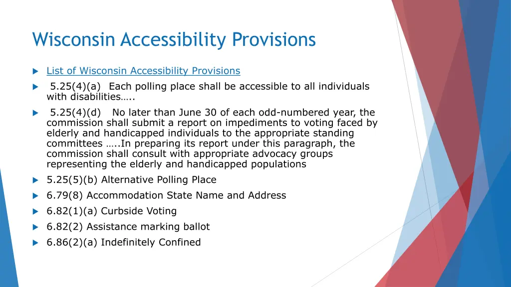 wisconsin accessibility provisions