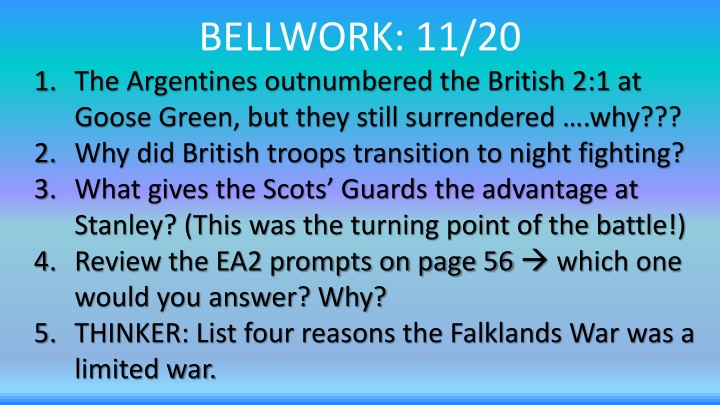 bellwork 11 20