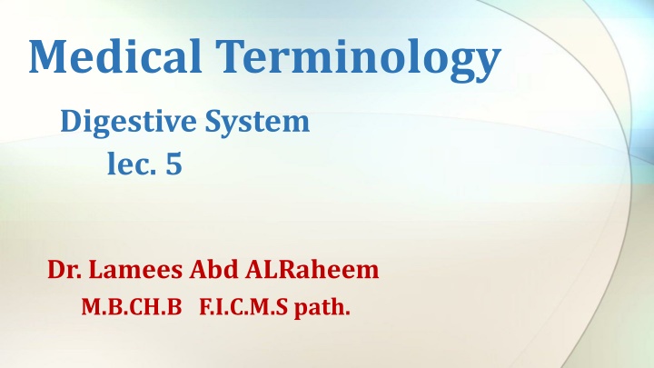 medical terminology