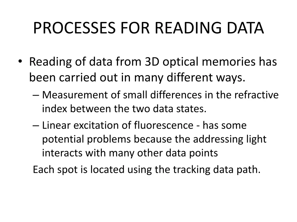 processes for reading data
