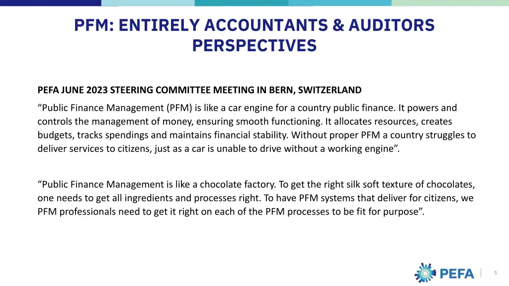 pfm entirely accountants auditors perspectives