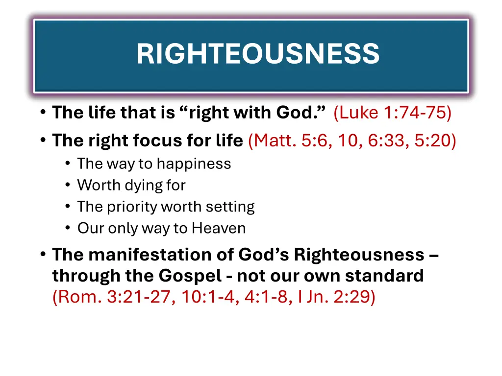righteousness