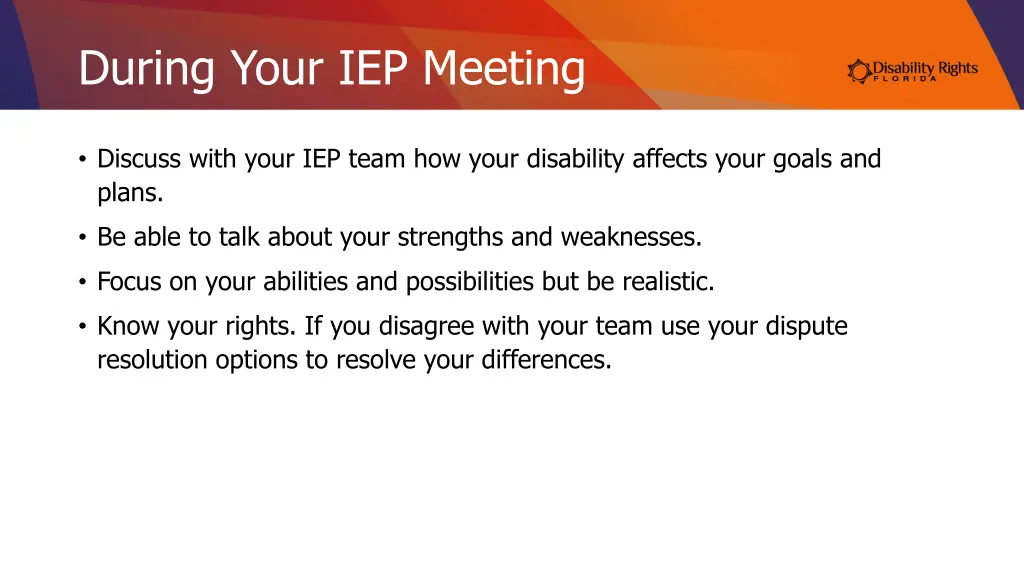 during your iep meeting