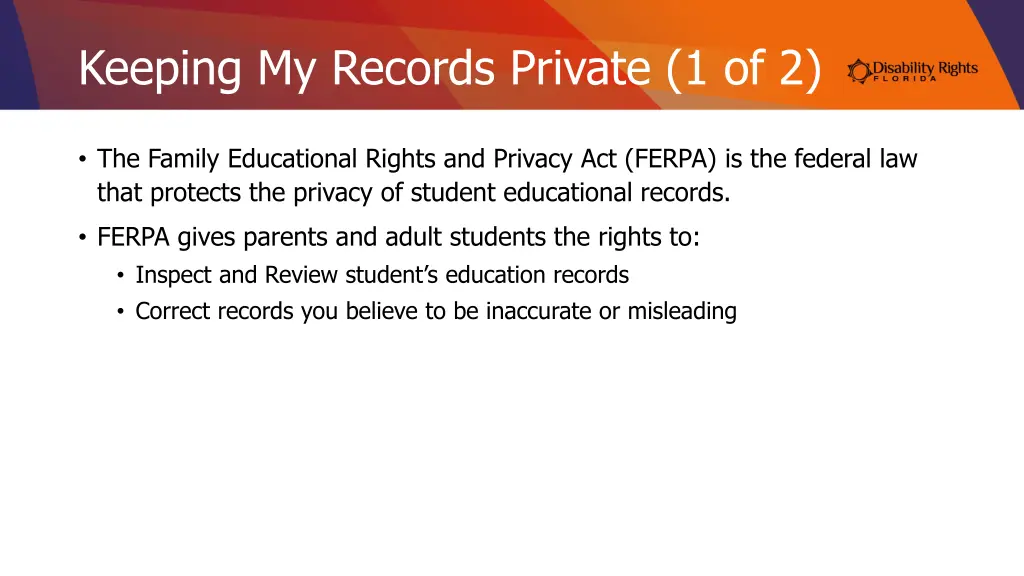 keeping my records private 1 of 2