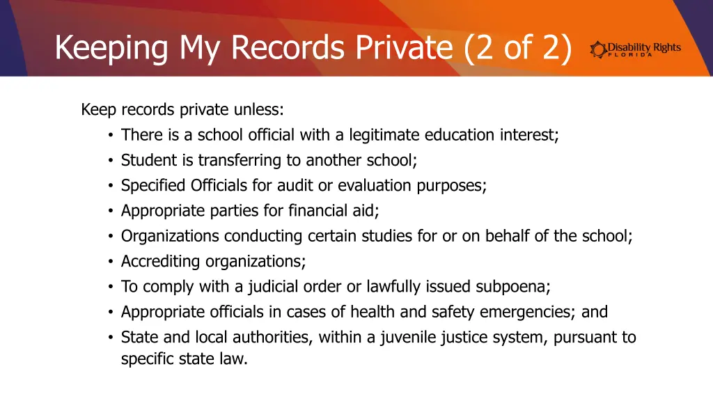 keeping my records private 2 of 2