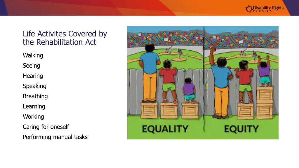 life activites covered by the rehabilitation act