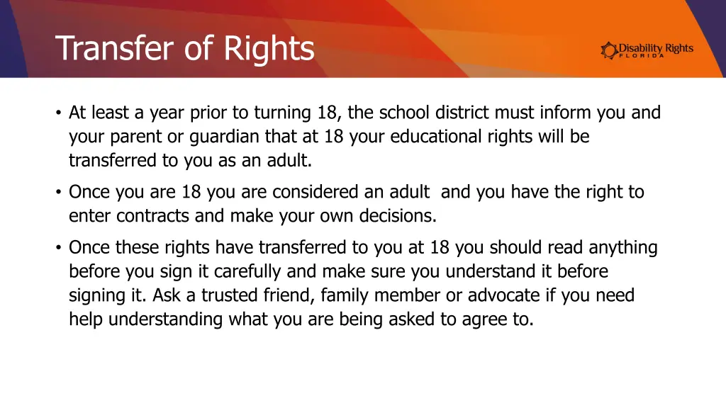 transfer of rights
