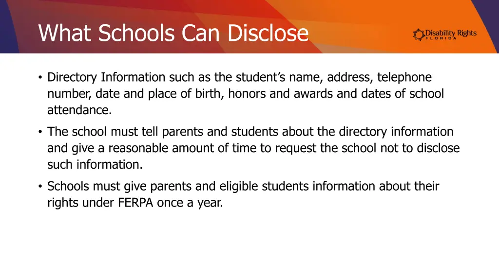 what schools can disclose