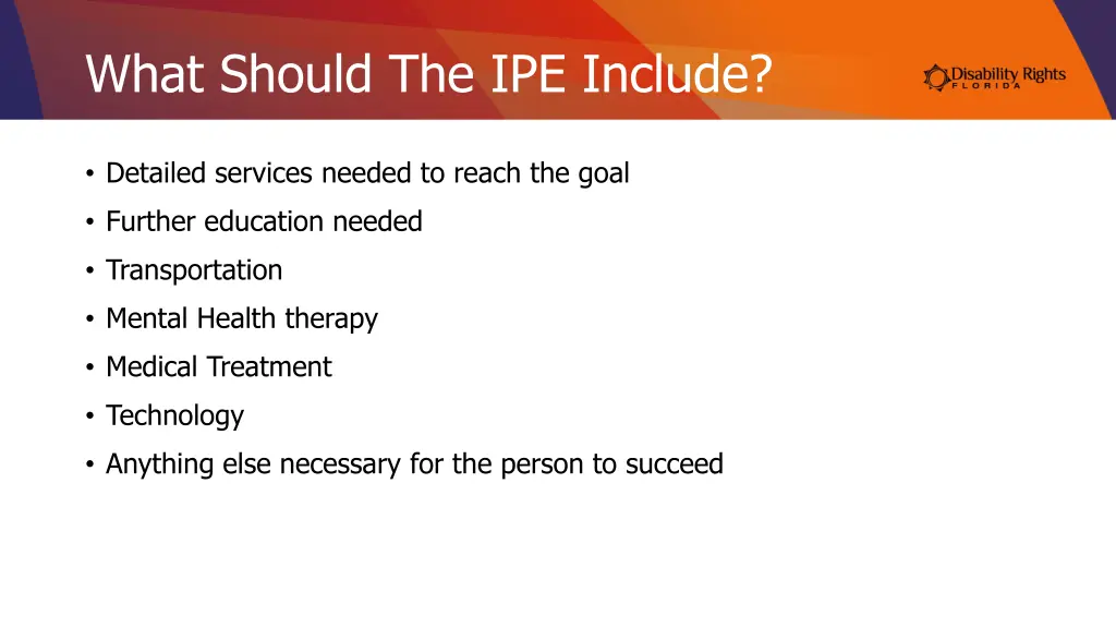 what should the ipe include