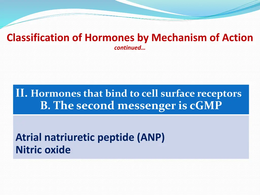 classification of hormones by mechanism of action 2