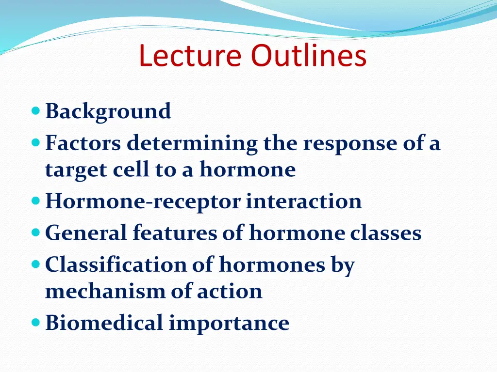 lecture outlines