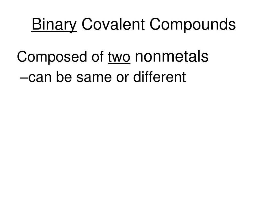 binary covalent compounds