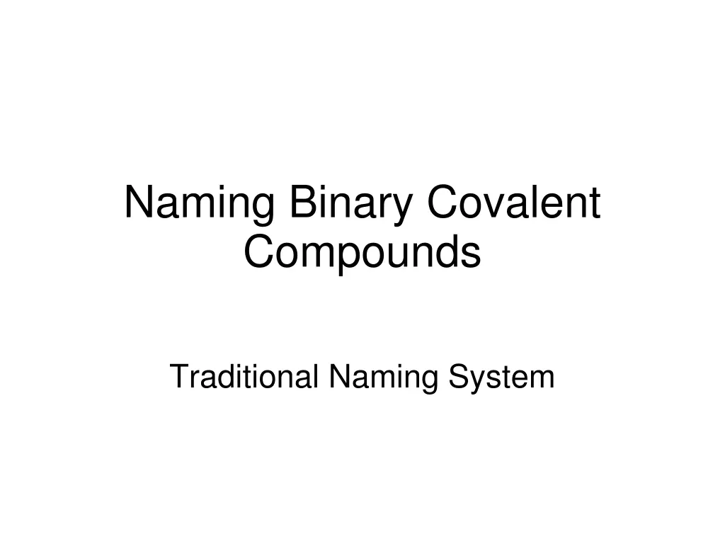 naming binary covalent compounds 1