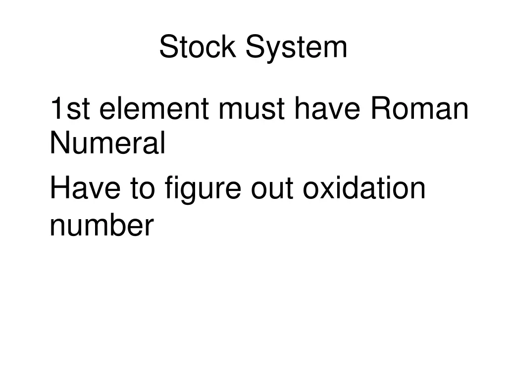 stock system
