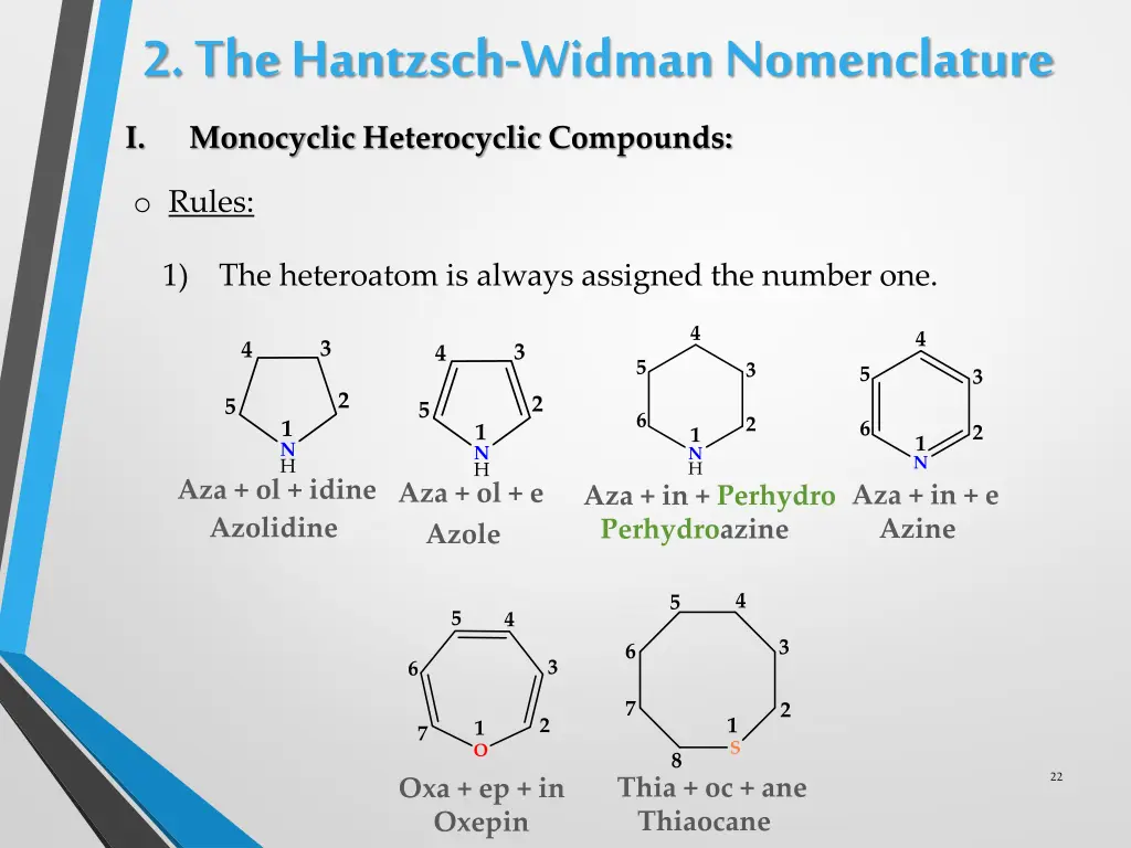 2 the hantzsch widman nomenclature i monocyclic