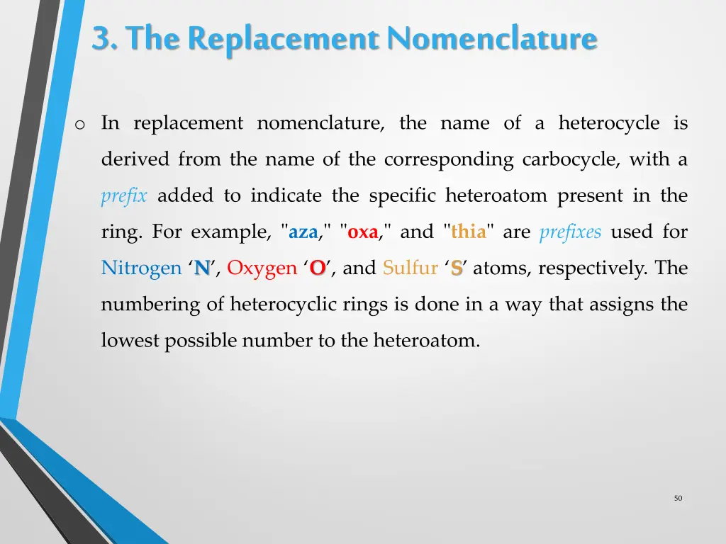 3 the replacement nomenclature