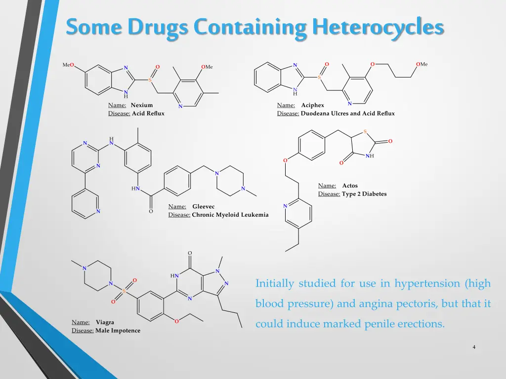 some drugs containing heterocycles