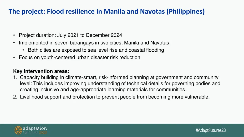 the project flood resilience in manila