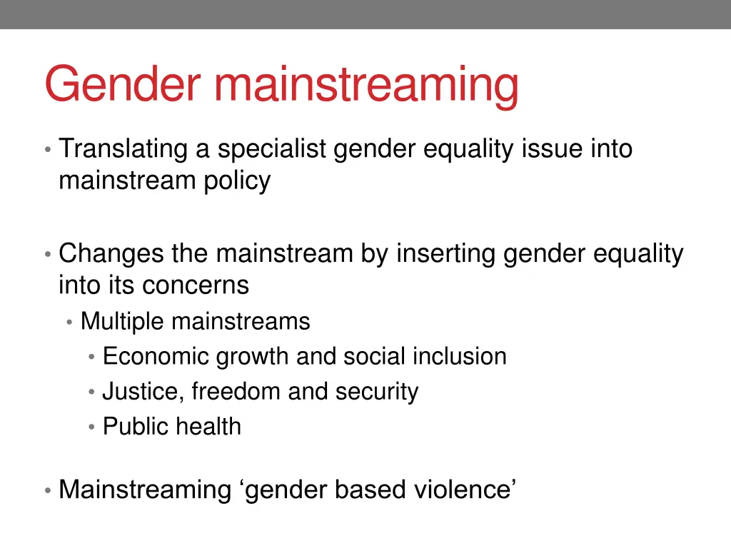 gender mainstreaming