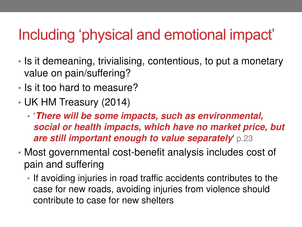 including physical and emotional impact
