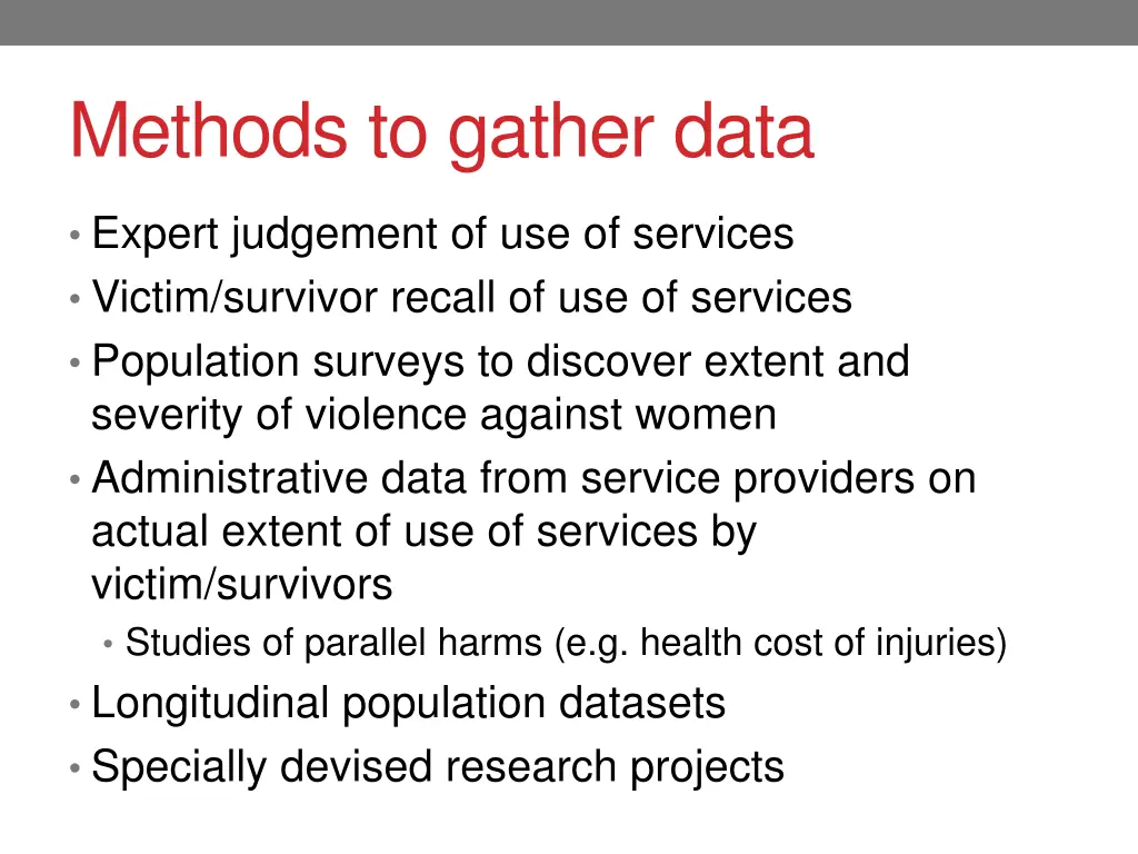 methods to gather data