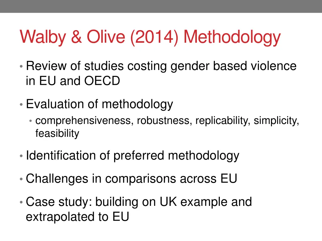 walby olive 2014 methodology