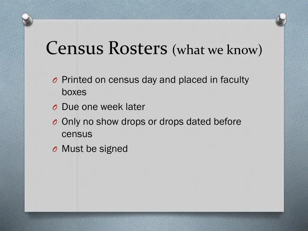 census rosters what we know