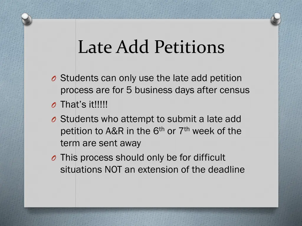 late add petitions