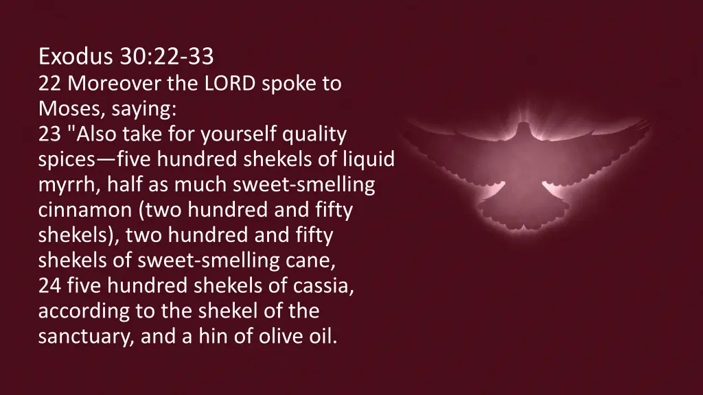 exodus 30 22 33 22 moreover the lord spoke