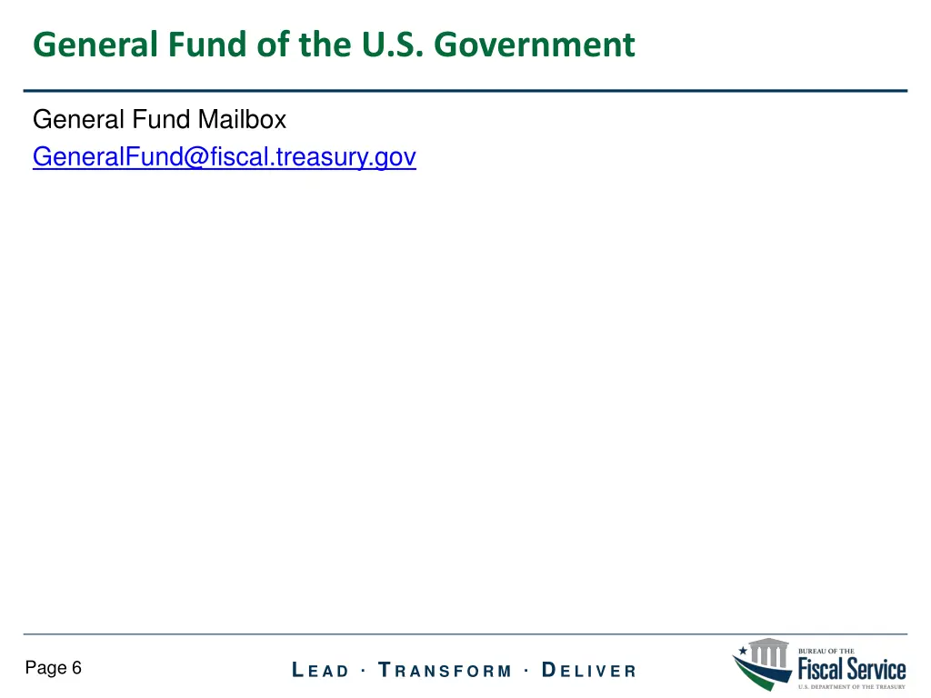 general fund of the u s government