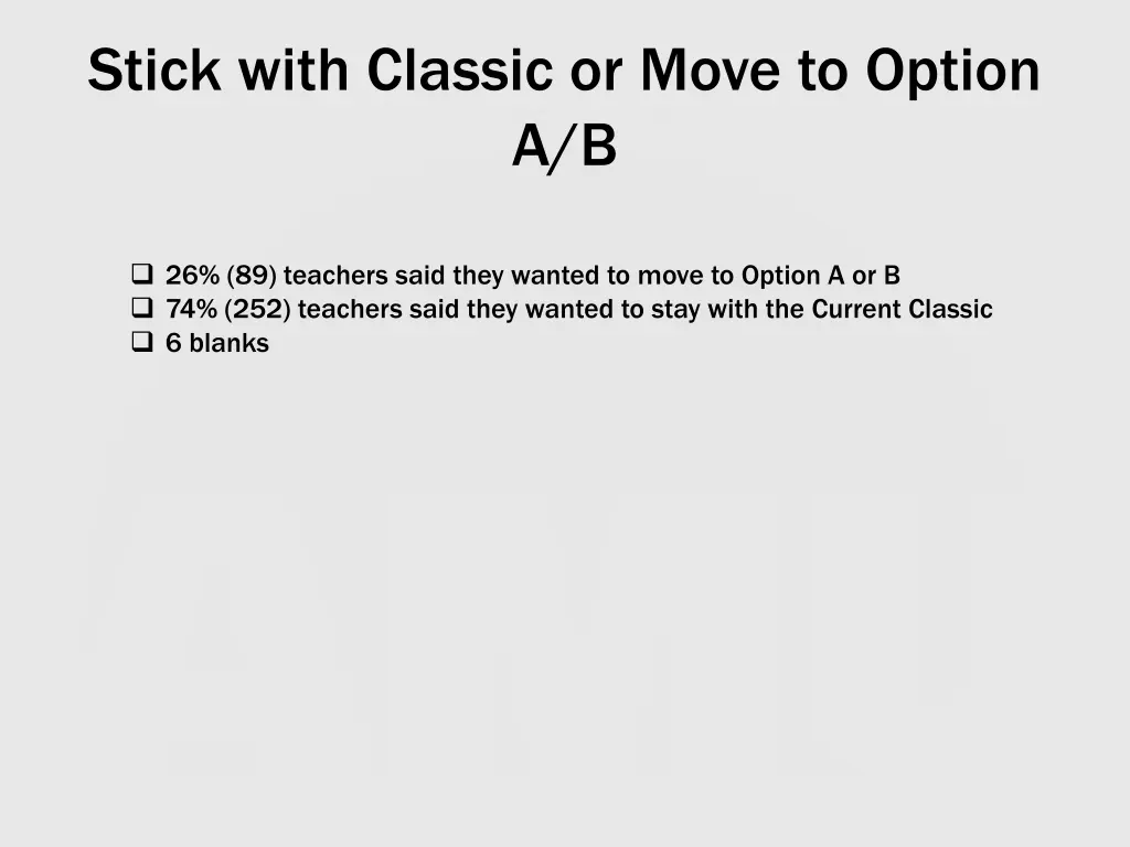 stick with classic or move to option a b