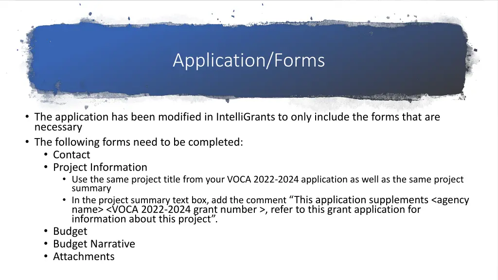 application forms