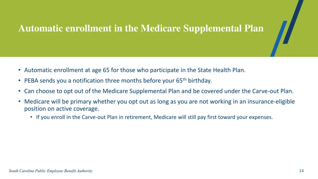 automatic enrollment in the medicare supplemental