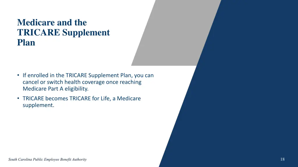 medicare and the tricare supplement plan