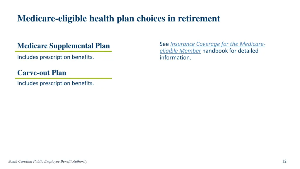 medicare eligible health plan choices