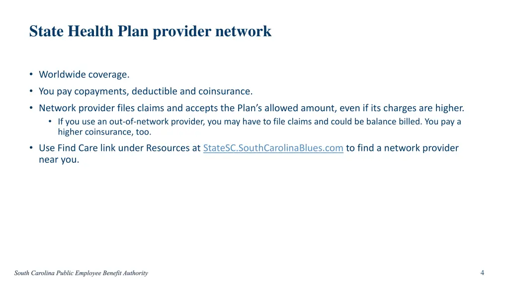 state health plan provider network