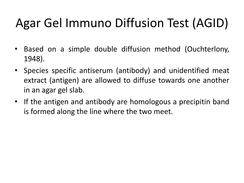 agar gel immuno diffusion test agid