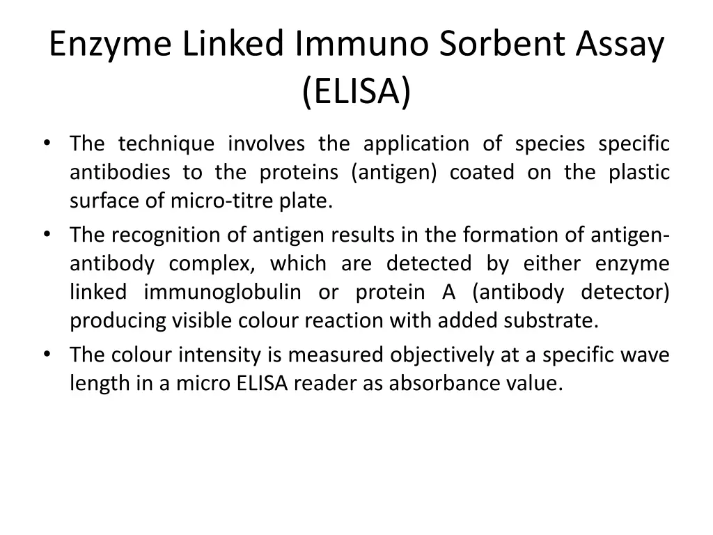 enzyme linked immuno sorbent assay elisa