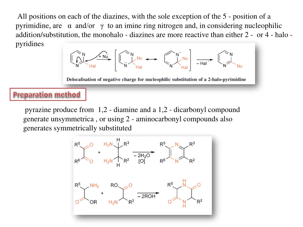 all positions on each of the diazines with