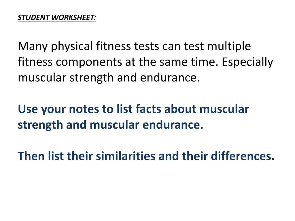 student worksheet