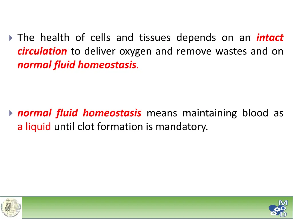 the health of cells and tissues depends
