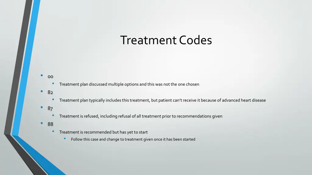 treatment codes