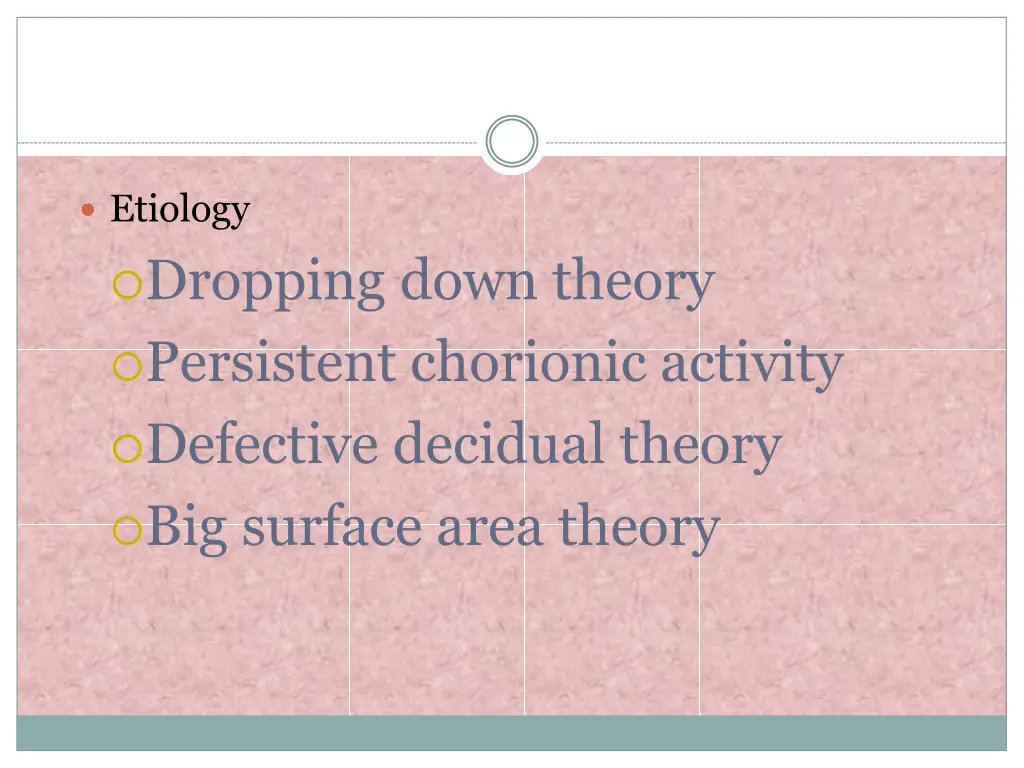 etiology dropping down theory persistent