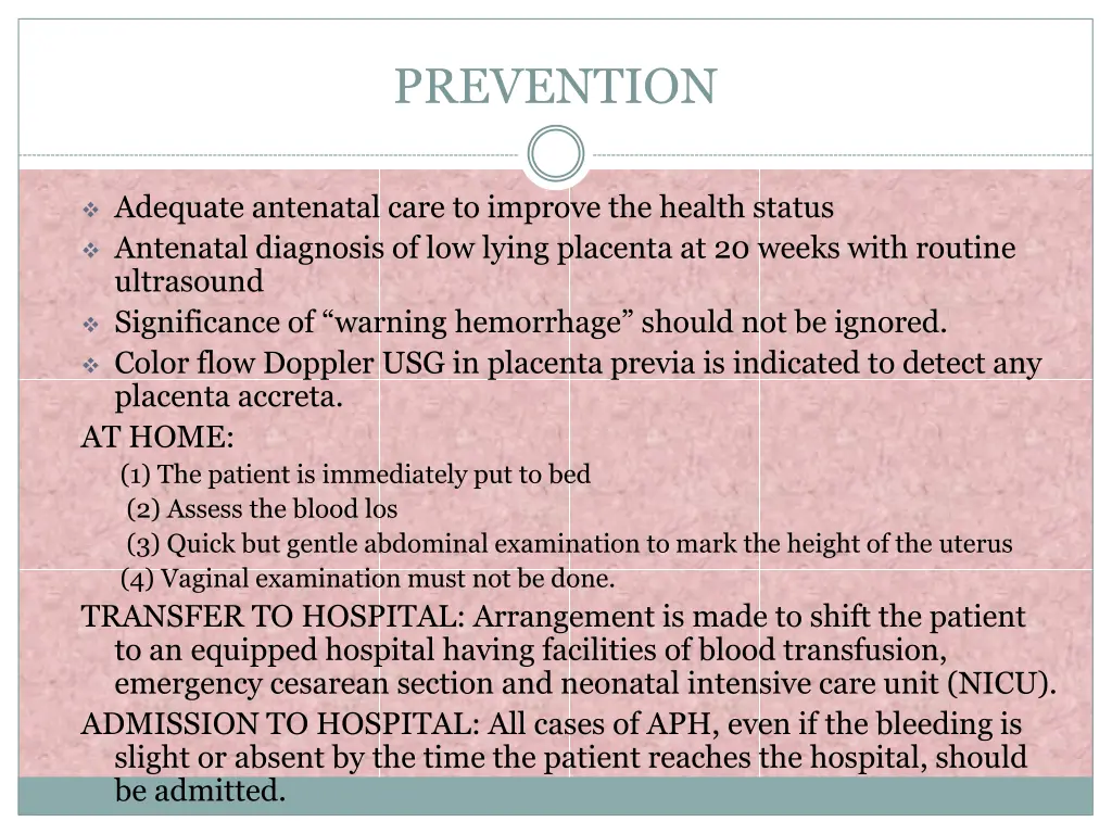prevention