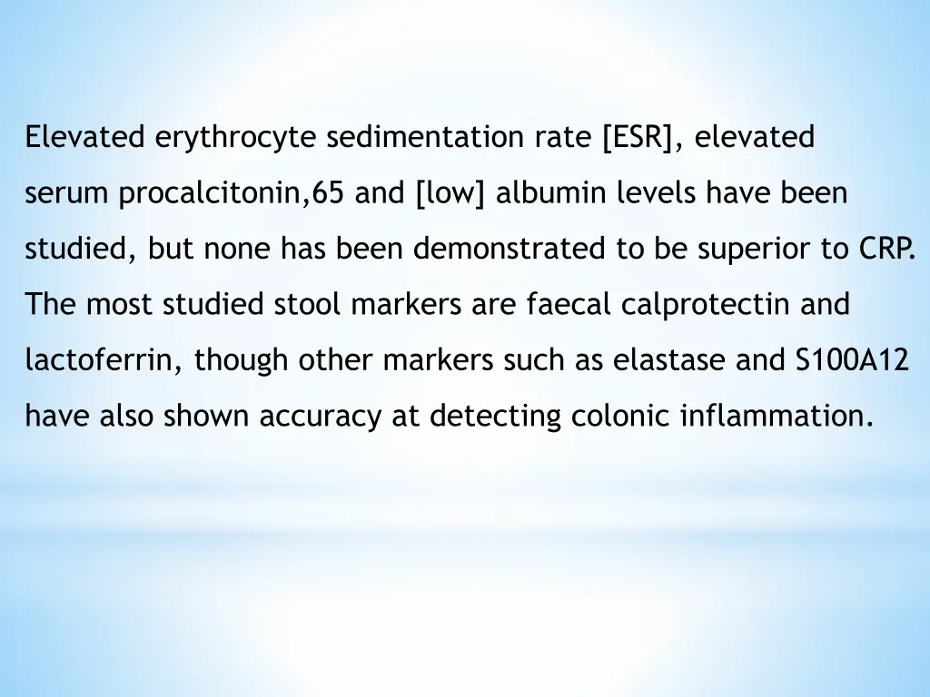 elevated erythrocyte sedimentation rate