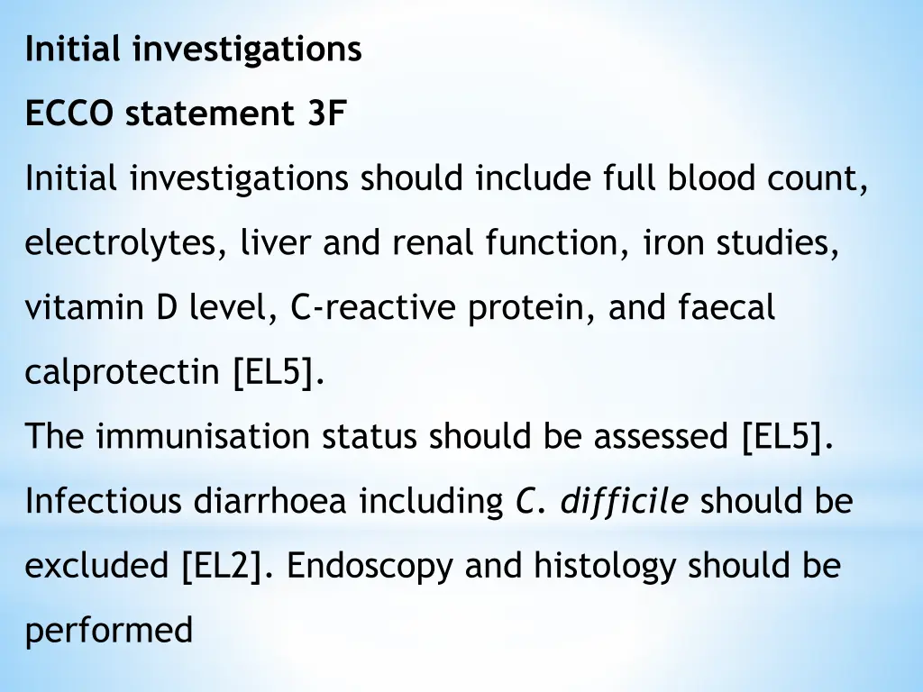 initial investigations