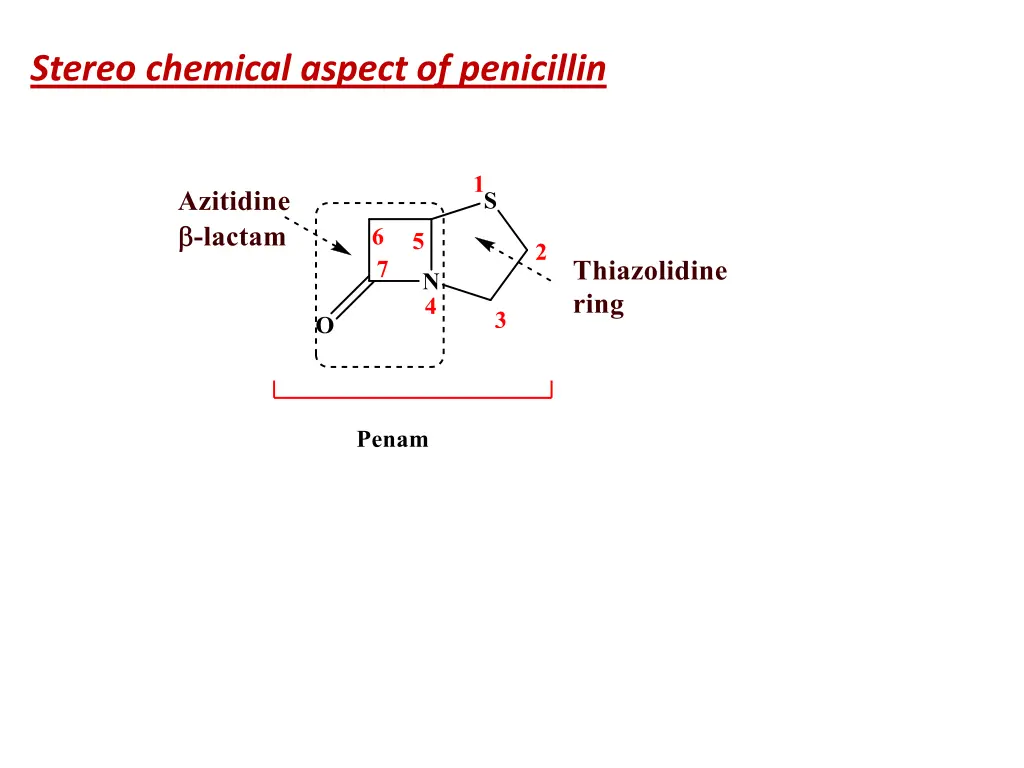 stereo chemical aspect of penicillin