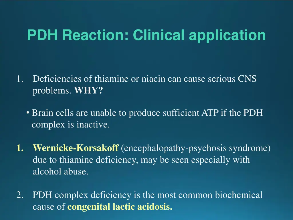 pdh reaction clinical application